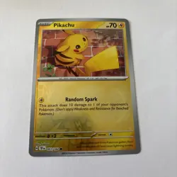 Pikachu [Reverse Holo] 051/162 Reverse Holo Pokemon Temporal Forces - Image 1