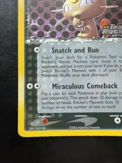 Pokemon Rocket's Meowth 46/109 EX Team Rocket Returns Reverse Holo Rare (LP+) - Image 4