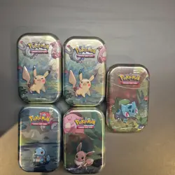 Pokemon TCG all 5 Kanto Friends Mini Tin New and Sealed L24 - Image 1