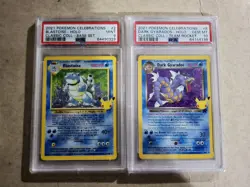 2021 Pokemon Celebrations Blastoise Holo PSA 9 & Gyarados Holo PSA 10 Lot - Image 1