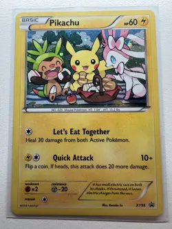 Pokemon Pikachu (XY95 Black Star Promo Holo Rare)-Let’s Eat Together 2016-NM/LP - Image 1