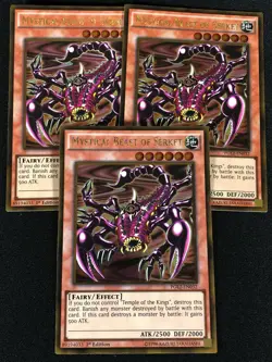 Yugioh Mythical Beast of Serket PGL2-EN032 1st Gold x3 (NM) - Image 1