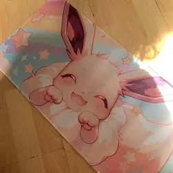 Rainbow Eevee Rubber Playmat For Tcg Trading Card Game Cards Pokemon - Image 1