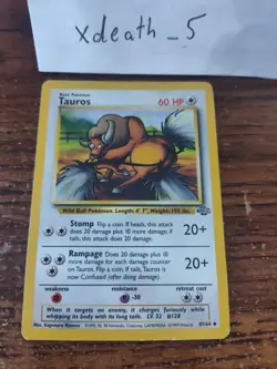 Tauros 47/64 Jungle Unlimited Pokemon Card Vintage WOTC MP - Image 1