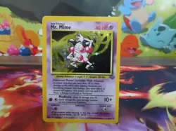 Mr. Mime 06/64 Jungle Holo Pokemon Card Moderately Played Light Edge Shimmer - Image 1