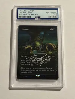 TIM JACOBUS SIGNED AUTO Exhume (Borderless) Commander: Duskmourn Foil PSA - Image 1