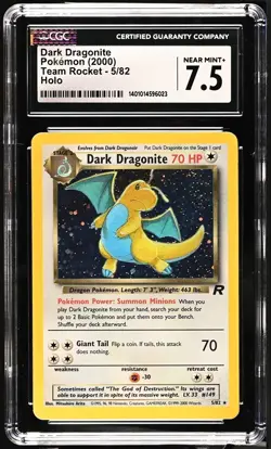 CGC 7.5 Dark Dragonite 2000 Team Rocket 5/82 Holo Pokemon Card (PSA) - Image 1