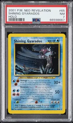 2001 POKEMON NEO REVELATION #65 SHINING GYARADOS-HOLO PSA 7 - Image 1