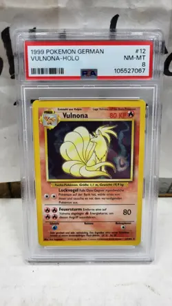 1999 VULNONA NINETALES HOLO FOIL GERMAN BASE SET POKEMON TCG PSA 8 #12/102 - Image 2