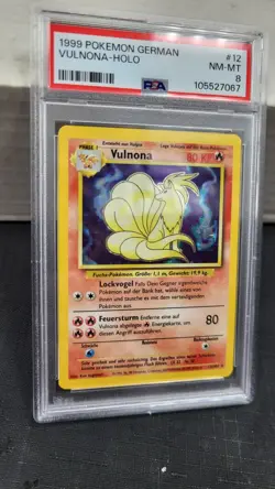1999 VULNONA NINETALES HOLO FOIL GERMAN BASE SET POKEMON TCG PSA 8 #12/102 - Image 4