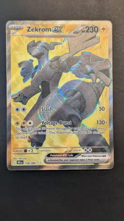 Zekrom Ex 158/086 Full Art Ultra Rare Pokemon Black Bolt Pack Fresh - Image 1