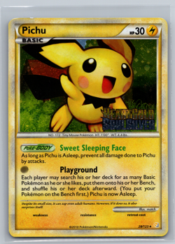 Pichu 28/123 Heartgold Soulsilver Holo Stamped Prerelease Promo Pokemon TCG LP - Image 1