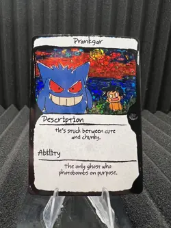Prankgar (Gengar) 17/50 Numbered Hit Holo - PokeDoodly Fan Art - Pokemon - Image 1