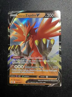 Galarian Zapdos V 080/198 Swsh06: Chilling Reign Holo UR NM Pokemon Card 2021 - Image 1