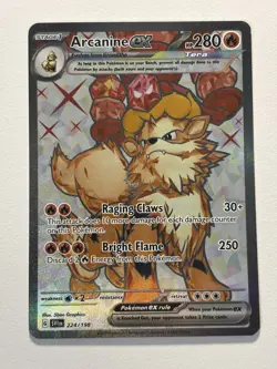 Pokemon Arcanine EX Holo Ultra Rare TCG Card 224/198 Scarlet & Violet Base Set - Image 1