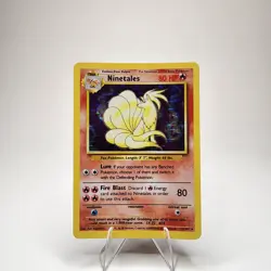 Pokemon TCG Ninetales Base Set Holo Unlimited Rare Card 12/102 WOTC LP - Image 1