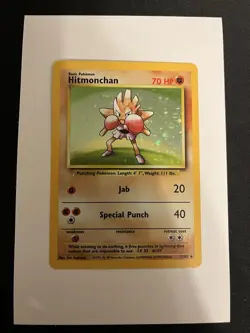Hitmonchan Base Set Holo Unlimited Rare Pokemon TCG Card 7/102 - Image 1