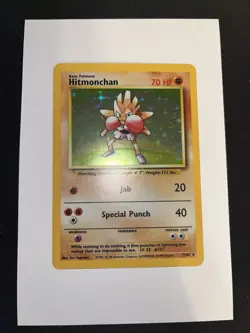 Hitmonchan Base Set Holo Unlimited Rare Pokemon TCG Card 7/102 - Image 3