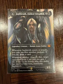 Magic the Gathering Final Fantasy Sephiroth Fabled Soldier Borderless Card 0317 - Image 1