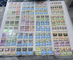 Pokemon Cards Base Set Lot In Binder Pages Nintendo WOTC 1999 Vintage Cards - Image 1