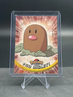 POKEMON CARD Foil DIGLETT #50 Black Logo 1999 Topps TV Animation Edition - Image 1