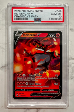 🔥2020 Pokemon Sword & Shield Champion's Path Incineroar V 008 PSA 10 GEM MINT🔥 - Image 1