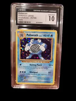 Poliwrath 2016 Pokemon Evolutions Holo 25/108 CGC GEM MINT 10 - Image 1