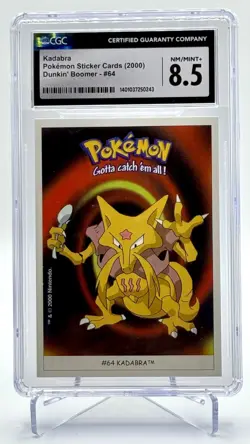 Kadabra #64 CGC 8.5 - 2000 Dunkin Boomer Sticker Pokemon Card - Image 1