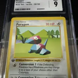 CGC 9 Porygon 1999 Base Set 1st Edition Shadowless 39/102 Pokemon Card - Image 2