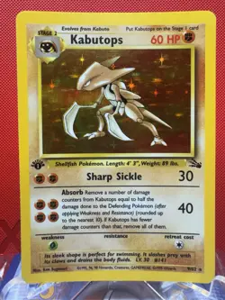 Pokemon TCG Original Fossil Set Kabutops Card 9/62 1st Edition Rare Holo LP - Image 1