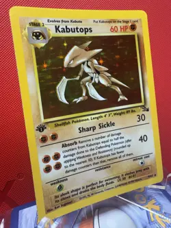 Pokemon TCG Original Fossil Set Kabutops Card 9/62 1st Edition Rare Holo LP - Image 2