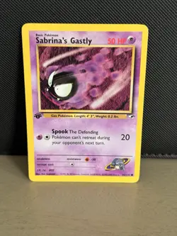 Pokemon TCG Card Sabrina's Gastly 1st Edition Gym Heroes 93/132 - Image 1
