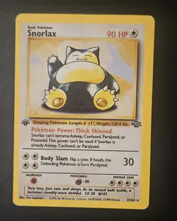 Pokemon Snorlax 1st Edition Jungle Set Pokemon card 27/64 Moderately Played - Image 1