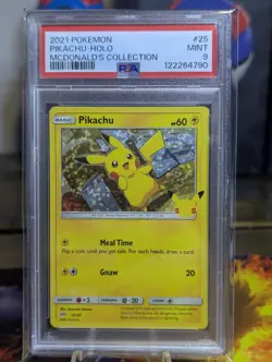 PSA 9 Pikachu McDonalds Collection #25 Pokemon Card 2021 - Image 1