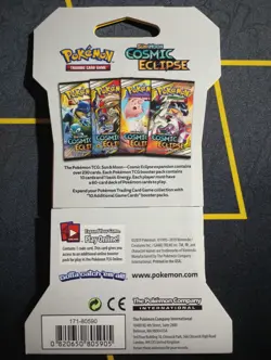 Sealed Pokemon Sun & Moon Cosmic Eclipse Sleeved Booster Hanger 2 Pack Card Lot - Image 4