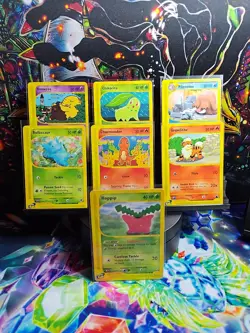 Pokemon e-Reader Lot (7 Cards) Charmander Bulbasaur Chikorita Drowzee Vintage - Image 1