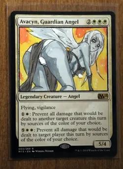 Avacyn, Guardian Angel Altered Art Hand Painted MTG Magic the Gathering Anime - Image 1