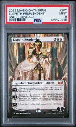 2022 MTG STREETS OF NEW CAPENNA SHOWCASE #282 ELSPETH RESPLENDENT PSA 9 - Image 1