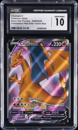 2020 POKEMON SWSH BLACK STAR PROMO #050 CHARIZARD V CGC 10 GEM MINT - Image 1
