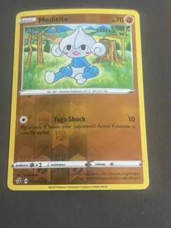 Reverse Holo Meditite 097/192 Common Rebel Clash Pokemon TCG - Image 1