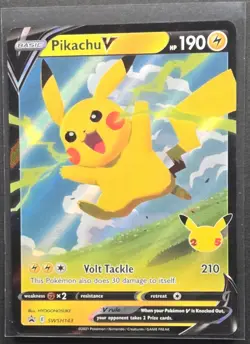 Pikachu V SWSH143 Blackstar Promo Celebrations Pokemon 2021 - Image 1