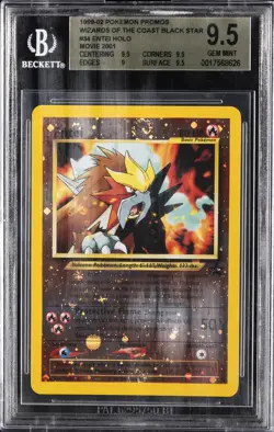 2001 POKEMON GAME MOVIE POKEMON 3 MOVIE PROMO #34 ENTEI-REVERSE FOIL BGS 9.5 - Image 1