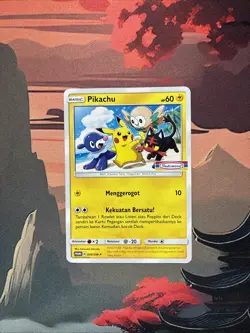 Pikachu 009/SM-P Exclusive Indomaret Stamp Promo Pokemon TCG Card Indonesia - Image 1