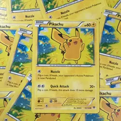 2014 Pikachu Pokemon XY Lego Movie Exclusive Cosmos Holo 42/146 Card Promo - Image 1
