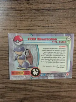 Topps Series 1 Holo Blastoise 09 Moderately Played - Holo Pokemon Card - Image 3