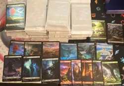 Magic the Gathering MTG land lot reg/foil Final Fantasy/EoE/Spiderman 700+ cards - Image 1