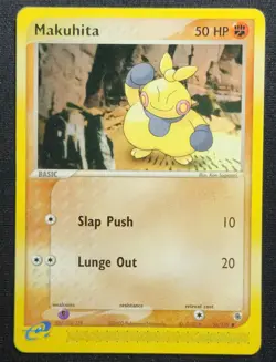 Makuhita 56/109 2003 EX-Ruby & Sapphire Common Pokemon Card E-Reader Vintage NM - Image 1