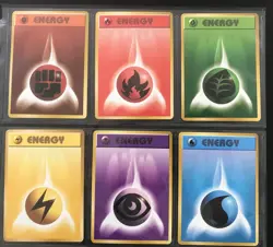 Japanese BASE set 6 basic energy cards 1996 original collection NM/LP - Image 1