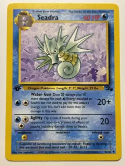Seadra 42/62 Fossil 1st Edition Uncommon Pokemon TCG Card NM - Image 1