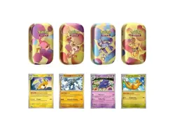 (PACK 1 & 2) Pokemon 4 Mini Tins + 4 Promo Cards - 151 SAMS CLUB (8 TINS TOTAL) - Image 1